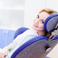 Relaxed woman in dental chair