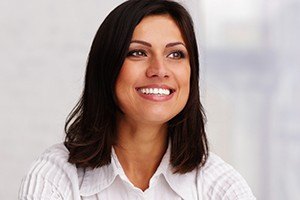 Woman with whole healthy smile